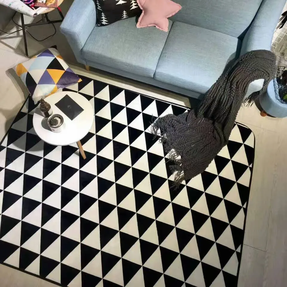 Maison Designer Tapis Kurzflor Contours Coupe à Carreaux