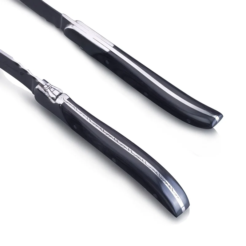 Laguiole black wood steak knives set  (2)