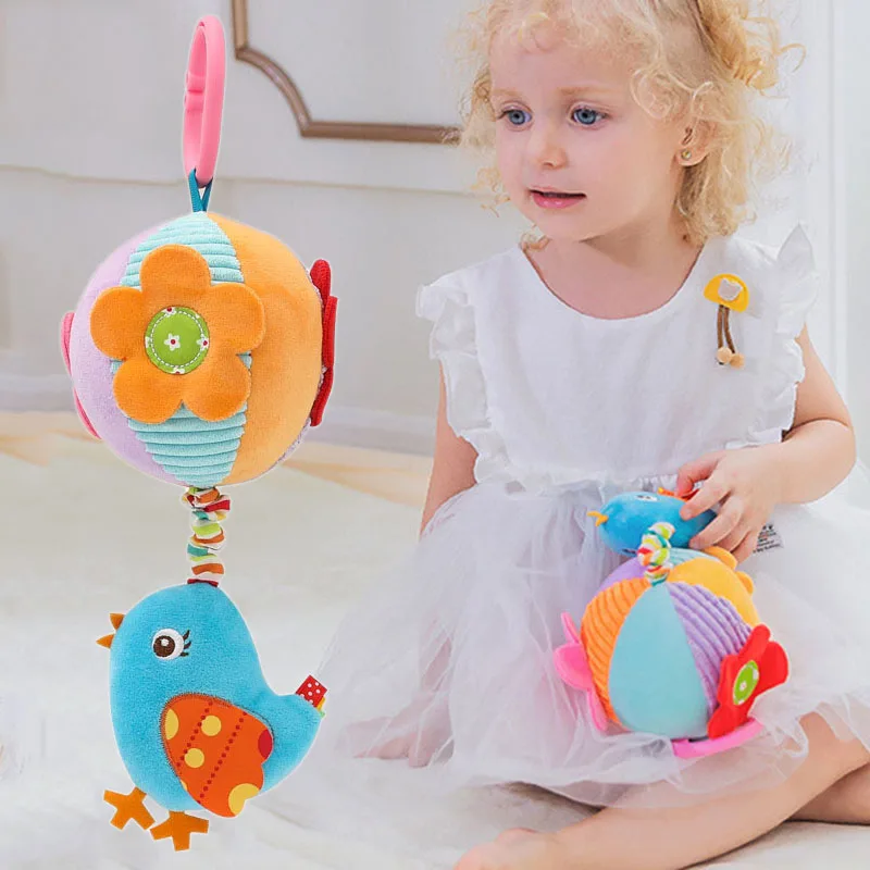 Baby Cartoon Toys Plush Bed Hanging Toys Plush Ball Animals Stroller