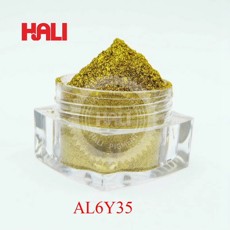 

Aluminum pigment, Aluminum pearl pigment,Aluminum powder.1lot=20g, item:AL6Y35, color:Shimmer Gold, particle size:30-60um;