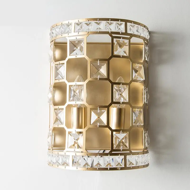 Американский Wandlamp золотого цвета с украшением в виде кристаллов Настенные