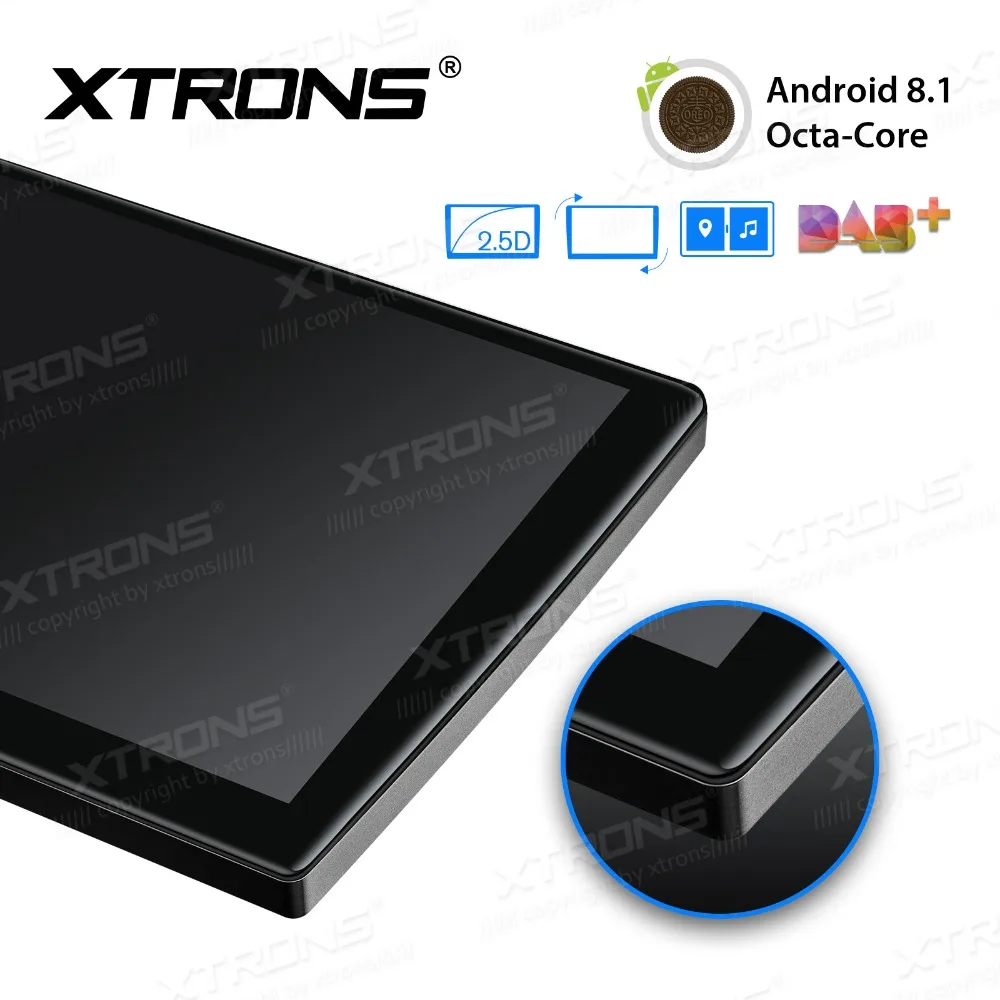 XTRONS 10," Android 8,1 Восьмиядерный радио 32 Гб Поворотная Лицевая панель 2.5D изогнутый экран автомобильный стерео плеер gps OBD 1& 2 DIN без DVD