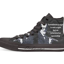Freud and Cigar shaped Asteroid дизайн дышащий Повседневный высокий Топ на шнуровке холщовая обувь кеды