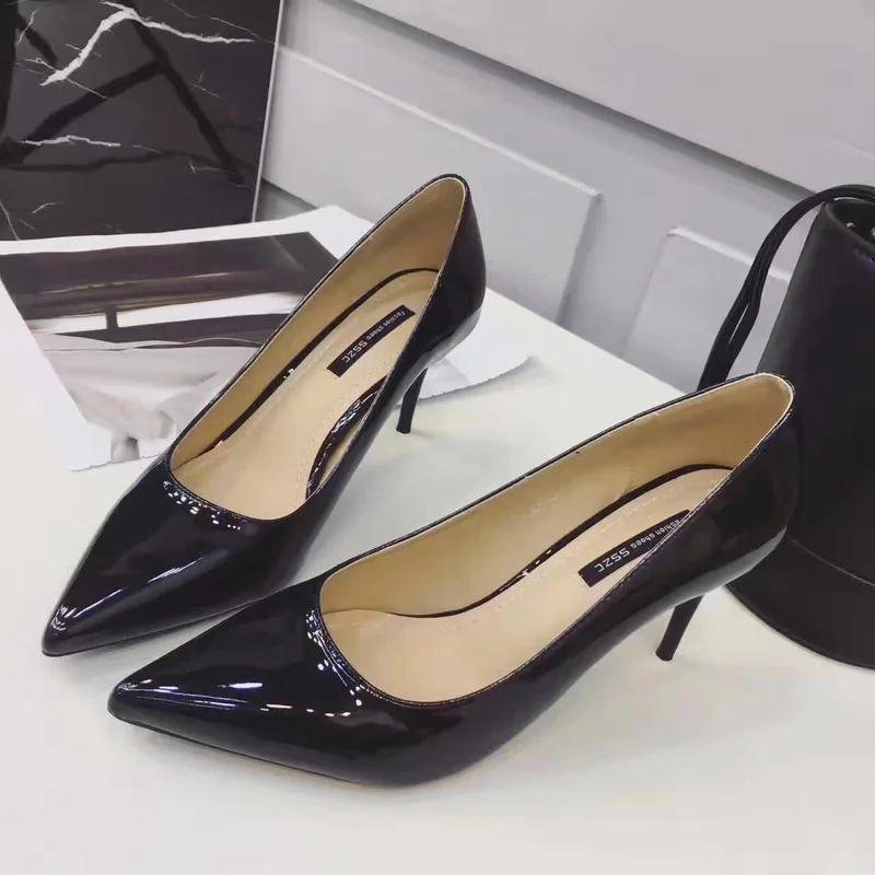 

2018 spring and autumn women's heels, sexy ladies, PU shoes