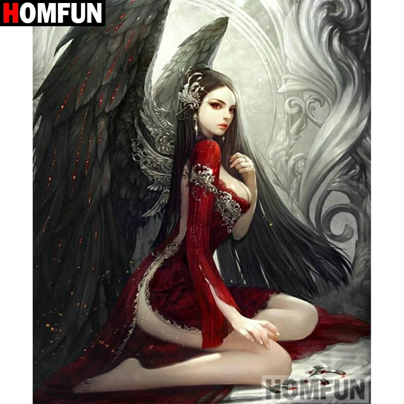 

HOMFUN Full Square/Round Drill 5D DIY Diamond Painting "Wings beauty" Embroidery Cross Stitch 3D Home Decor Gift A16352