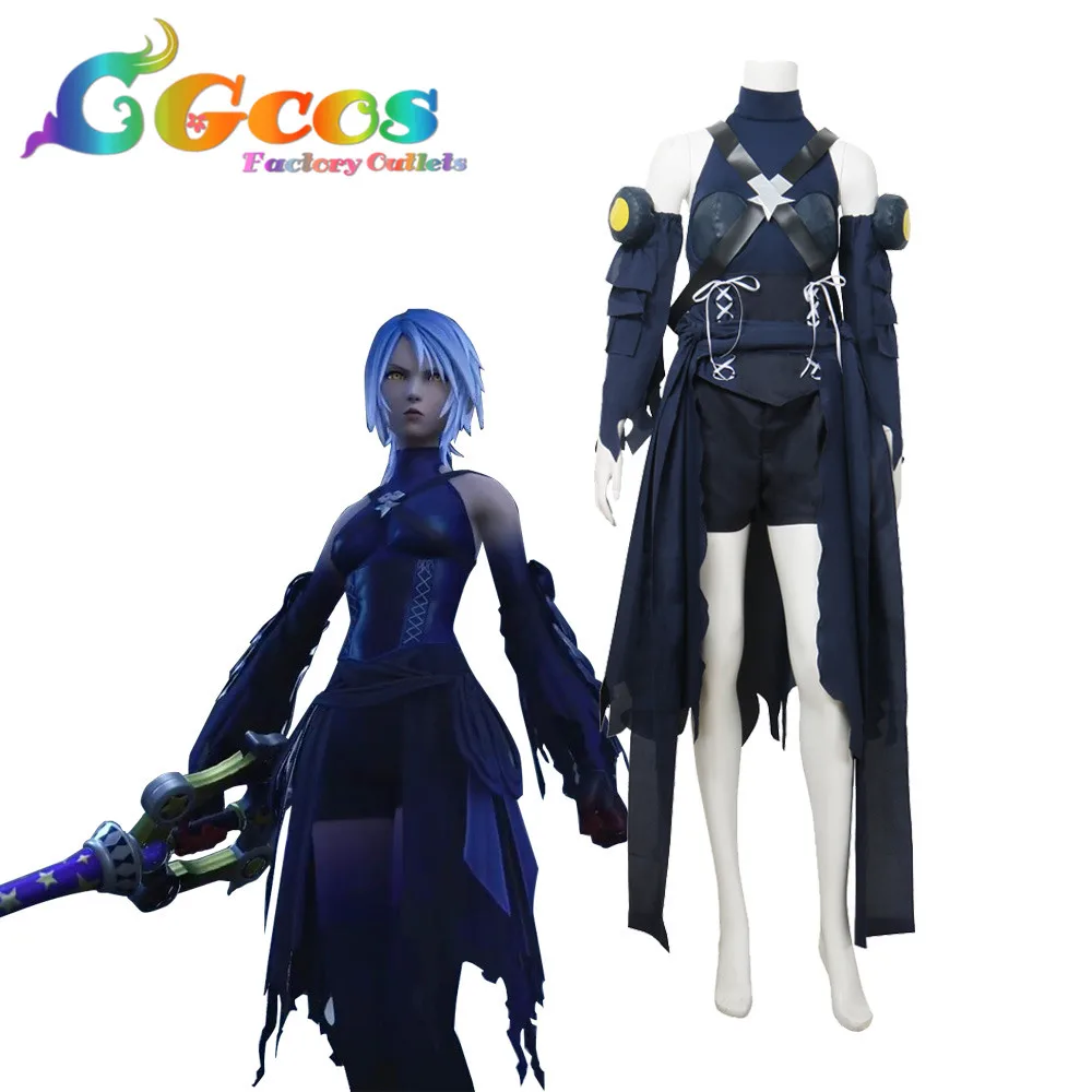

CGCOS Free Shipping Cosplay Costume KINGDOM HEARTS III Aqua Dresses Clothes Uniform CG109