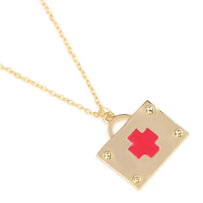 

Wholesale 20pcs First Aid Kit Pendant Necklace Gold Color Medical Jewelry Creative Gifts for Nurse Doctors Physician Science