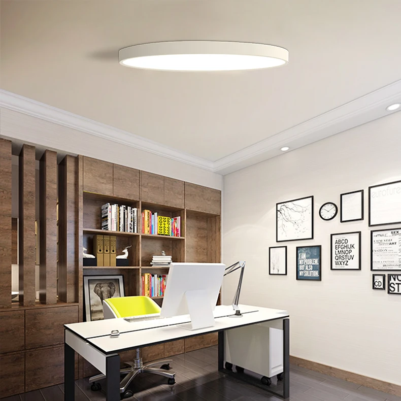 EHOME ультра-тонкий светодиодный потолочный светильник высотой 5 см белый черный круглый современный потолочный светильник подходит для гостиной спальни зала
