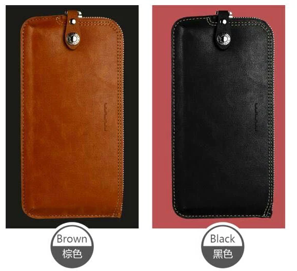 Synthetic Zipper Leather Card Wallet Mobile Phone Case