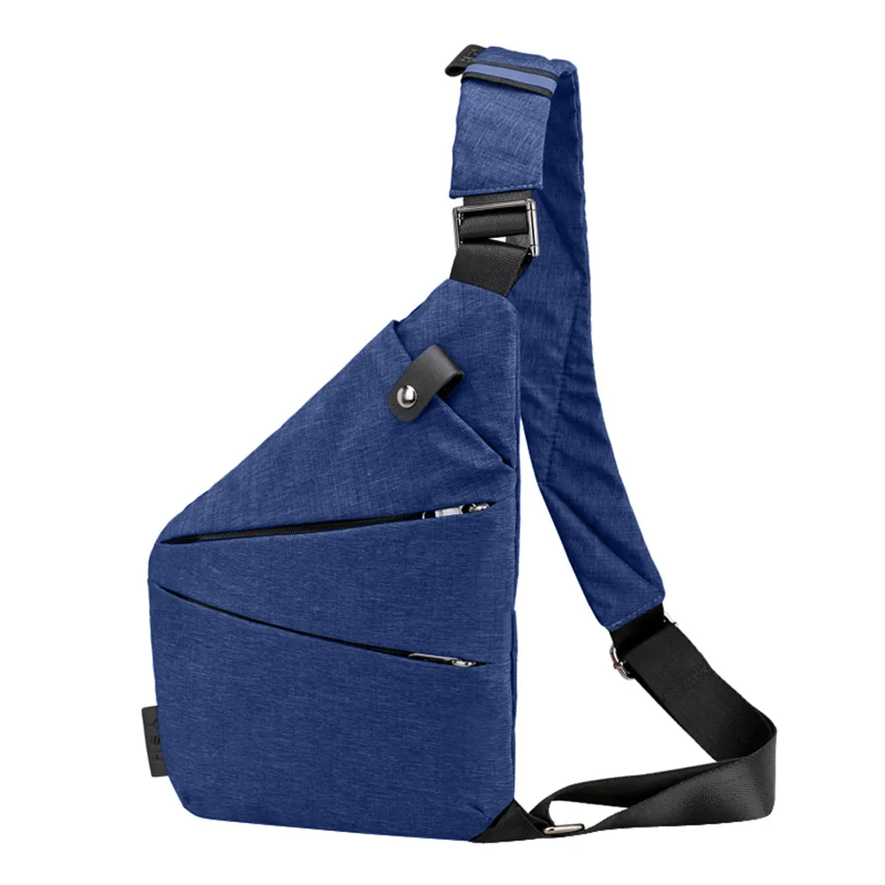 HTNBO модная нагрудная сумка для мужчин и женщин, Повседневная холщовая нагрудная сумка с защитой от кражи, сумки через плечо высокого качества, сумки на плечо, нагрудные сумки - Цвет: Синий
