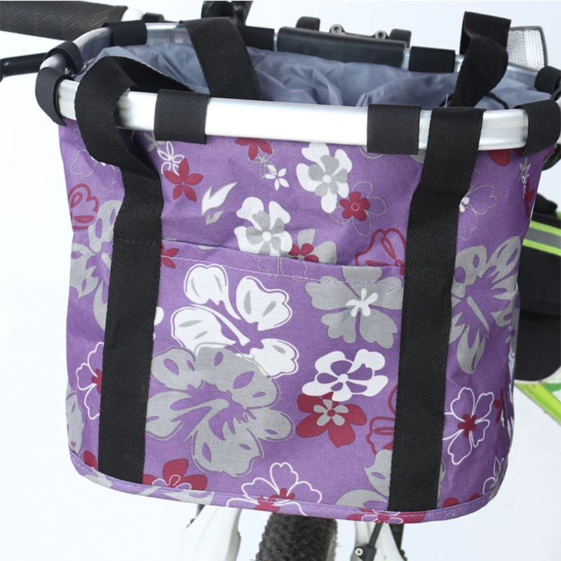 Best JS Good Bicycle Basket Pouch Bike Bags Bicycle Front Bag Pet Carrier Cycling Top Tube Frame Front Carrier Bag Aluminum Alloy 2