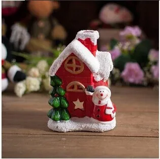 Рождественские подсвечники для декора, модель снежного домика в канун Рождества, красные, белые изделия и подарки, керамический подсвечник