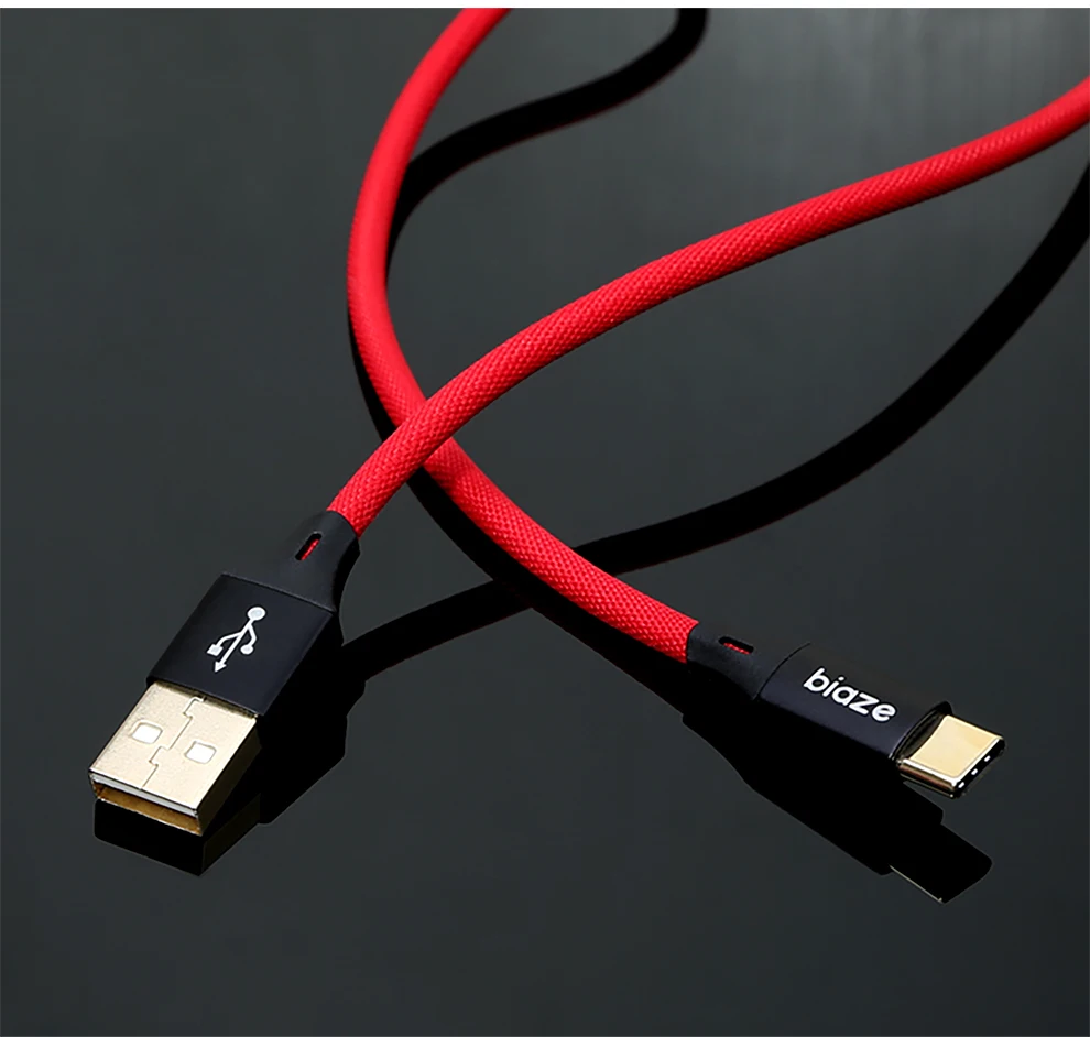 Biaze 3A usb type-C кабель для быстрой зарядки USB C кабель для samsung Galaxy S9 S8 Oneplus 6 тканевый плетеный кабель для синхронизации данных type-C телефонный кабель