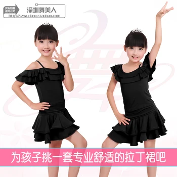 

latin New summer style lovely fluffy soft tulle girls tutu girls Dress High quality ballroom stage clothing girls Latin dance