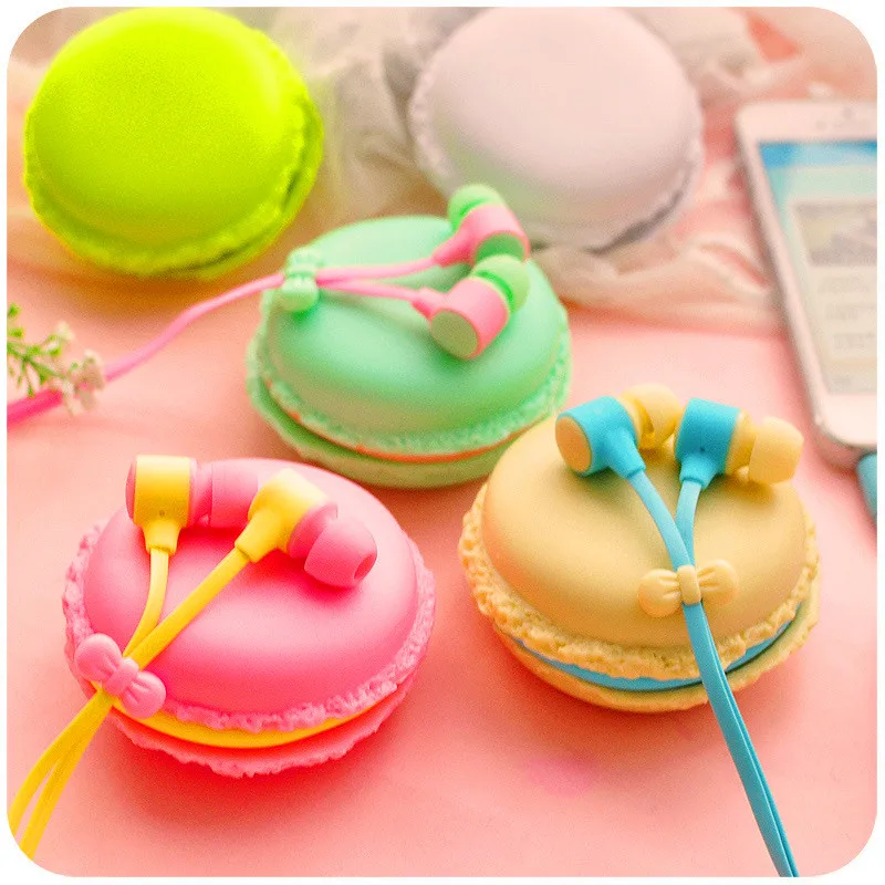 Koop Nieuwe Leuke Macarons Snoep Kleur Meisjes in ear Oortelefoon voor iPhone Samsung Xiaomi voor Mp3 speler MP4 Mobiele Telefoon Verjaardagscadeau