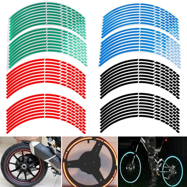 Reflective rim stripes kit 2 wheels 6 mm.