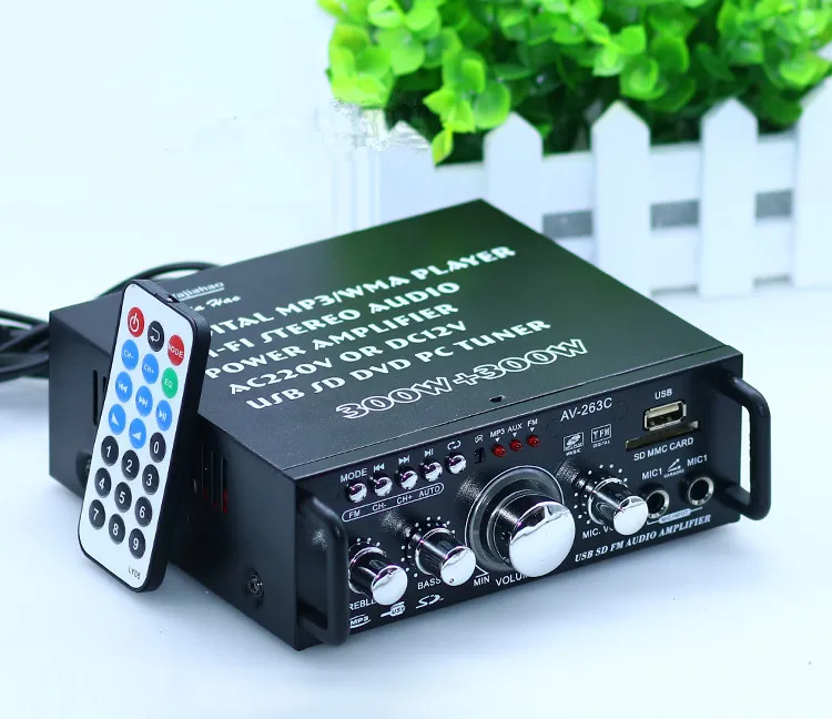 KYYSLB 30 Вт* 2 40 Вт* 2 AV-263/AV253 DC12V AC 220 В стерео Bluetooth усилитель караоке мини домашний аудио автомобильный усилитель USB SD FM