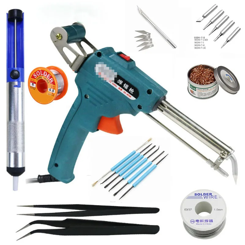 

Hand-held Soldering Iron Automatically Send Tin Gun 60W EU/US Soldering Gun Soldering Iron Tips Tweezers Wire Welding Tools