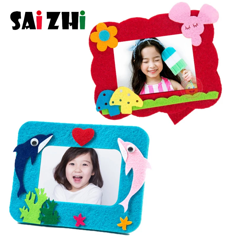 Saizhi Kids Сделай Сам Набор для рукоделия 3D мультяшная фоторамка детские игрушки-головоломки ручной работы EVA тканевая наклейка Детский Набор