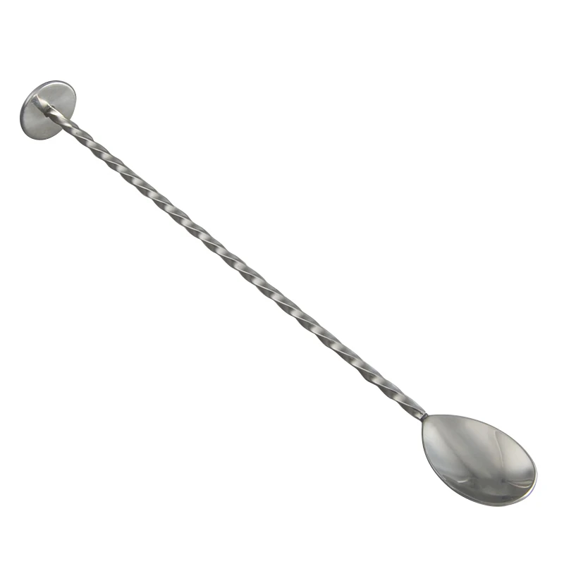 1PCS Stainless Steel Bar Spoon Cocktail Mixing Spoon Masher Muddler Cocktail Twist Stirrer Drink Mixer-25cm