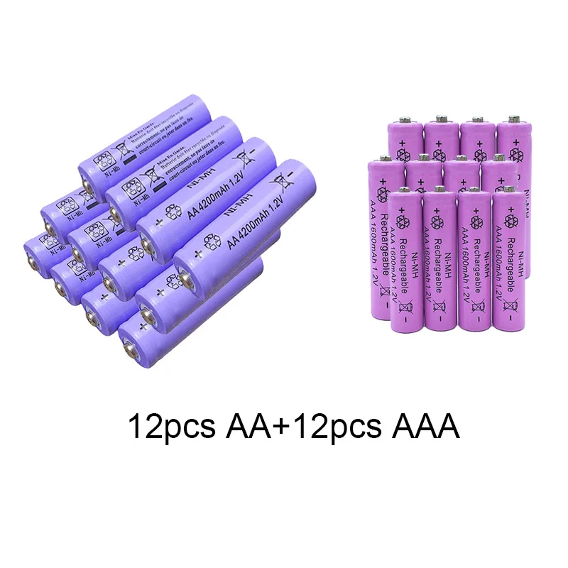 AA 4200mAh+ AAA 1600mAh перезаряжаемый aa aaa 5/7# аккумулятор 1,2 V Ni-MH батареи Емкость камеры игрушки переработка батареи