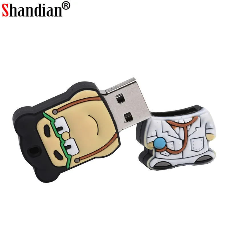 SHANDIAN Doctors memory stick Lovely boy/crocodile pendrive cartoon usb flash drive pendrive 4GB 8GB 16GB 32GB 64GB
