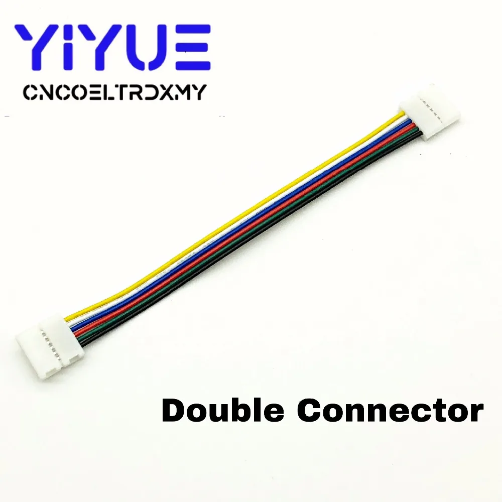RGBWW LED Strip Connector 6pin 12mm Free Welding Connector 5pcslot for RGB+CCT LED Strip (2)