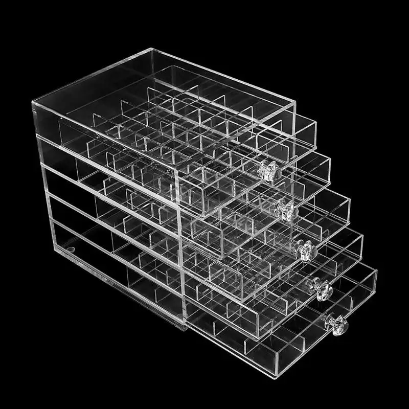  New 100 Grid Acrylic Makeup Organizer Storage Box Cosmetic Nail Display Stand Jewelry Display Cosme