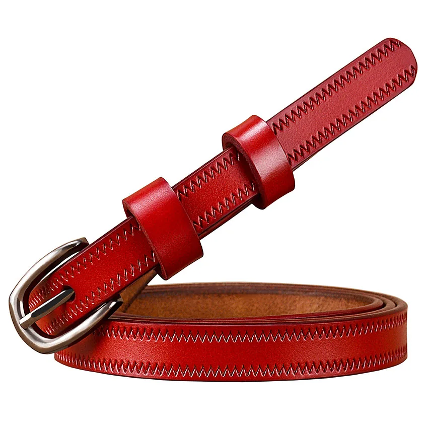 designer belts women Narrow genuine leather belts for women Fashion Pin buckle waist belt female for jeans Cow skin girdle for dresses width 1.35 cm pink belt Belts