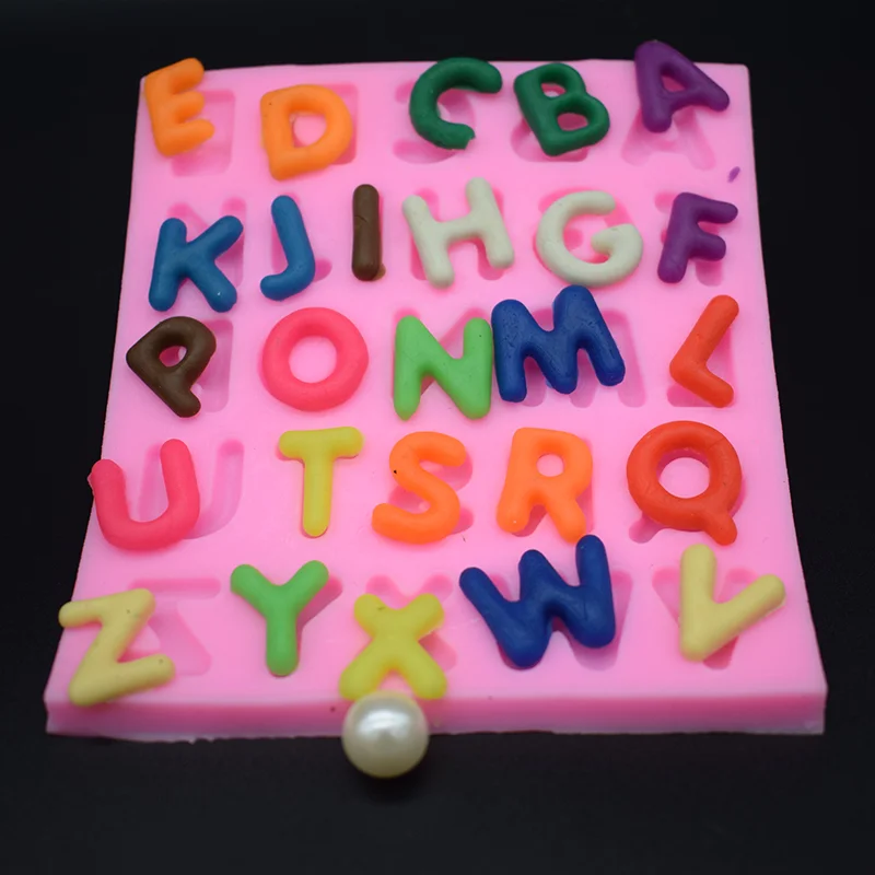1PC Silicone Alphabet Letter Trays Chocolate Mold Cake Fondant