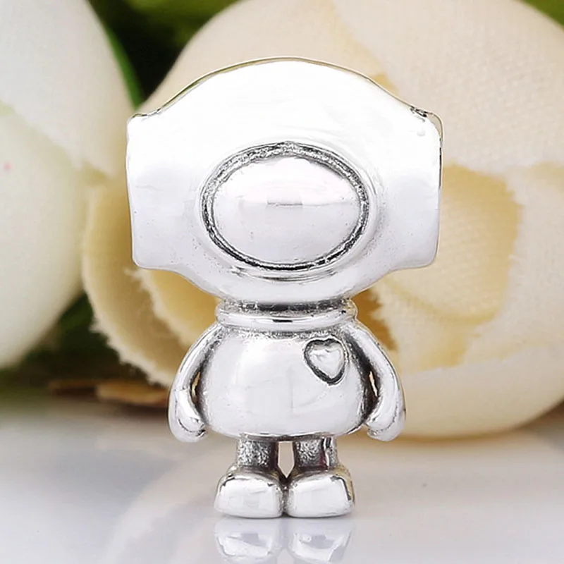 

New 925 Sterling Silver Bead Charm Vintage Cute Alienware Cosmo Tommy Astronaut Beads Fit Pandora Bracelet Bangle Diy Jewelry