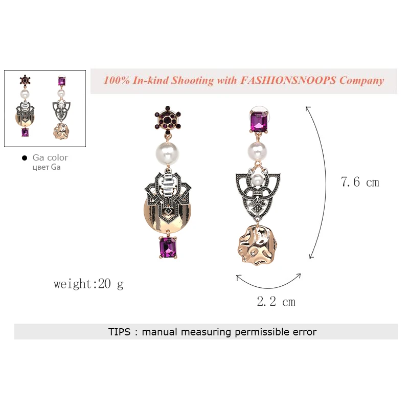 FASHIONSNOOPS Special Design Luxury Bohemian Wedding Simulated Pearls Earring Women Fashion Dangle Jewelry Shiny Drop Earrings