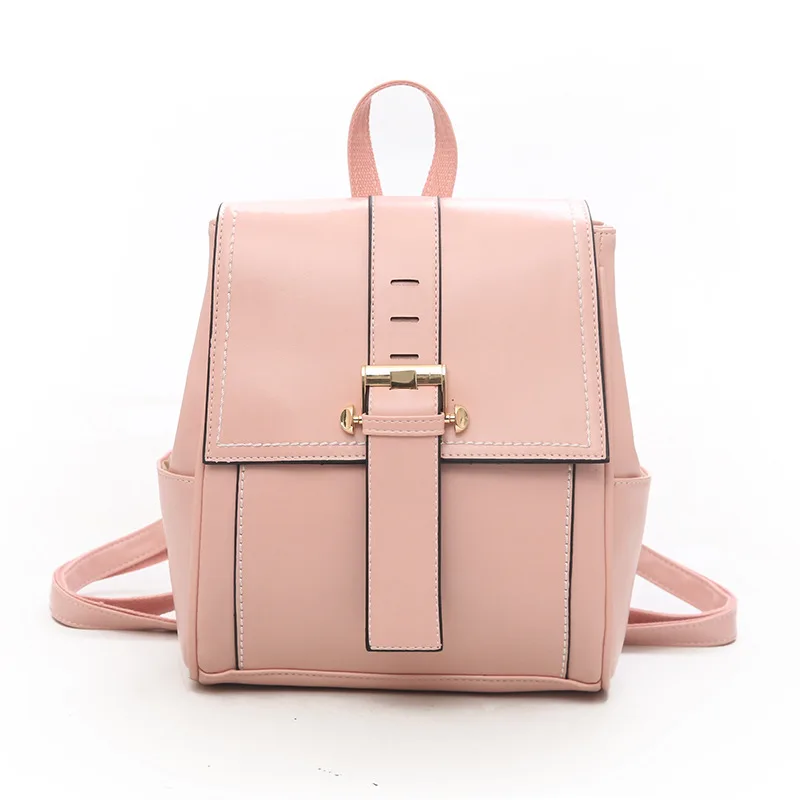 NIGEDU женский рюкзак с пряжкой на ремне, многофункциональный рюкзак, женская сумка на плечо, рюкзак для девочек-подростков, школьная сумка в консервативном стиле - Цвет: Розовый