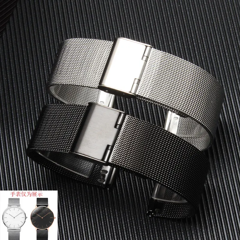 High Quality Stainless Steel Mesh Watchbands Bracelets Replacement 18 20 22mm Silver Black Rose Gold Watch Strap Promotion | Наручные