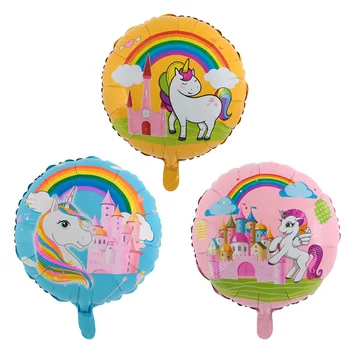 

50PC/lot 18inch Rainbow Unicorn Horse Foil Balloons Birthday Party Baby Shower Supplies Kid Gifts Horse Animal party Toys Globos
