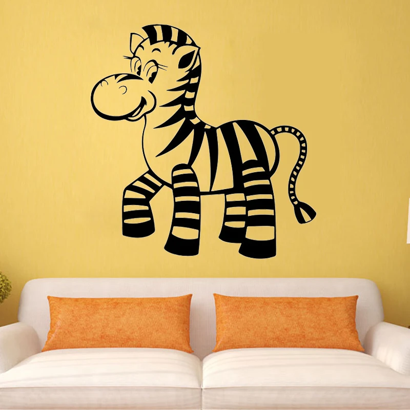 ZOOYOO Baby Zebra Wall Stickers Home Decor Animals For Kids Bedroom
