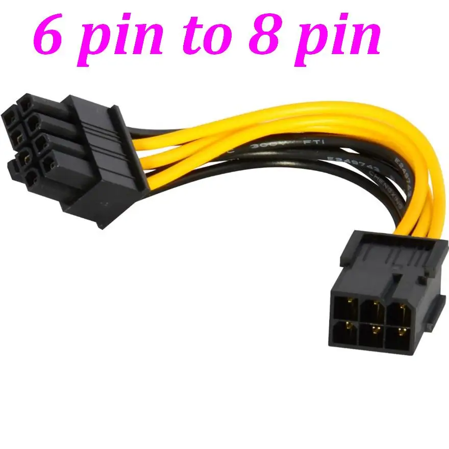 bilder für Beste qualität 6 pin bis 8 pin PCI Express Power konverter Kabel Für Grafikkarte PCI E Die stromversorgung 500 teile/los bilder für Beste qualität 6 pin bis 8 pin PCI Express Power konverter Kabel Für Grafikkarte PCI E Die stromversorgung 500 teile/los