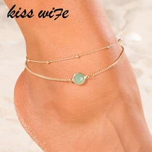 KISSWIFE Boho опал женские браслеты на босую ногу крючком сандалии ноги ювелирные изделия ноги Новые ножные браслеты на лодыжке браслеты для женщин