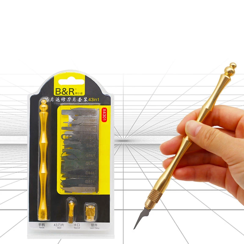 43in1 Supple IC chip Motherboard Remove Glue Knife Thin Blade For iPhone Repair Mobile Phone PCB CPU Cleaning Knives Tool (5)