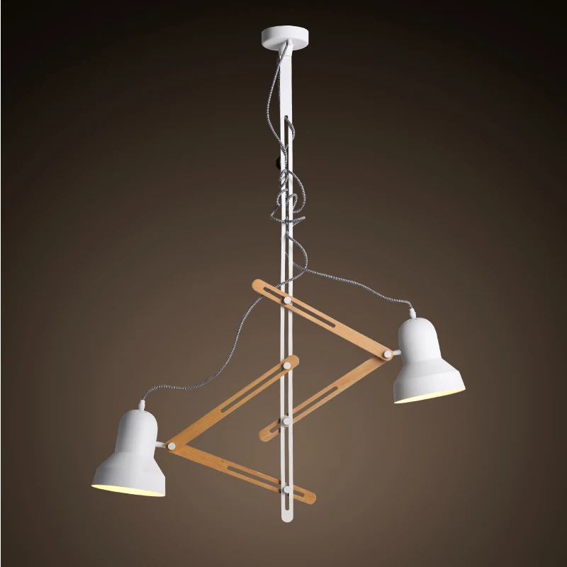 

personality wooden double heads pendant lamps telescopic dining room bedroom coffee store pendant light Z120512