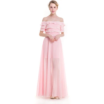 

2019 New Top Quality Girl A Line Dress 3XL Big Size Gowns Off Shoulders Dresses Women Cute Light Green Dress Ladies Formal Gowns