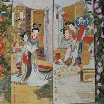 

Brocade painting silk delicate embroidery painting Four screen embroidery Ancient beauty painting Cai Wenji Xi Shi c