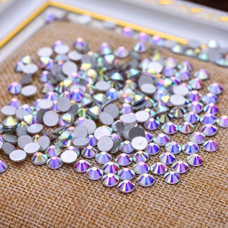 

High quality 1440pcs SS16 Crystal Clear AB 4.0mm Non Hotfix Flatback Nail Rhinestones For Nails 3D Nail Art Decoration Gems
