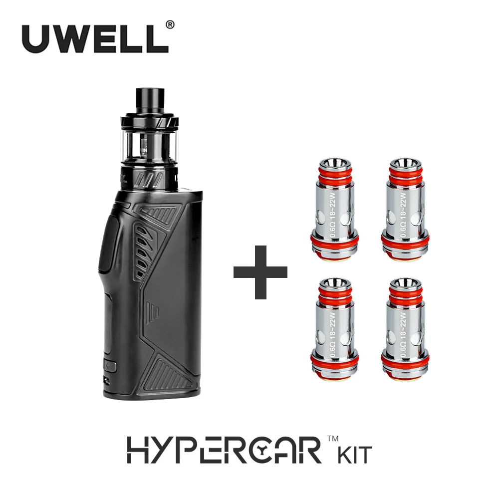 UWELL Hypercar Kit & 4Pcs/Pack Whirl Tank Coil Set 5-80W 18650 Battery Or USB Charging 2018 New Arrival E-cigarette Vape Kit UWELL Hypercar Kit & 4Pcs/Pack Whirl Tank Coil Set 5-80W 18650 Battery Or USB Charging 2018 New Arrival E-cigarette Vape Kit