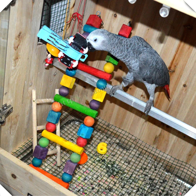 Bar Ladder Swing Bird Wood Toy Parrot Cage Toys For Medium And Large