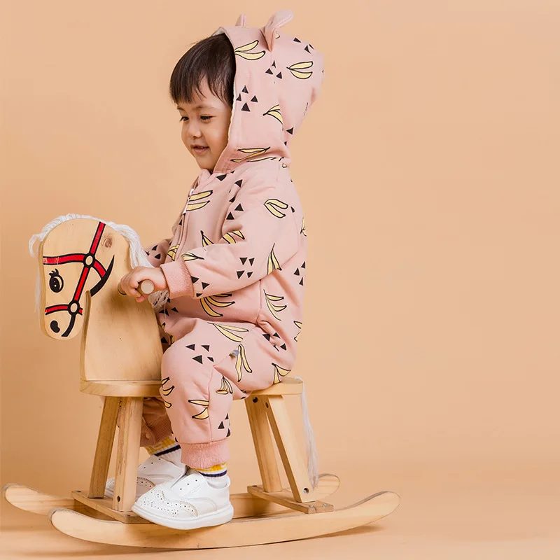 New Costume Baby Boy Girl Rompers Kids Spring Autumn Double Layer Warm Outwear Sleeping Jumpsuit Toddler Cartoon Overall Clothes (2)