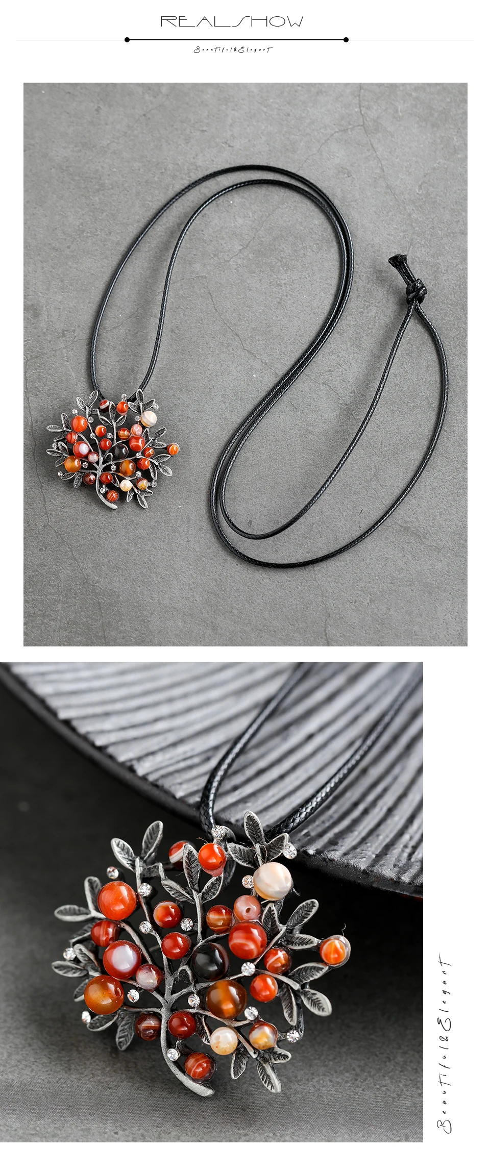 Женское богемное ожерелье, винтажная подвеска в виде листьев, длинная цепочка на свитер, персонализированное ожерелье, рождественское ювелирное изделие, ожерелье с подвеской