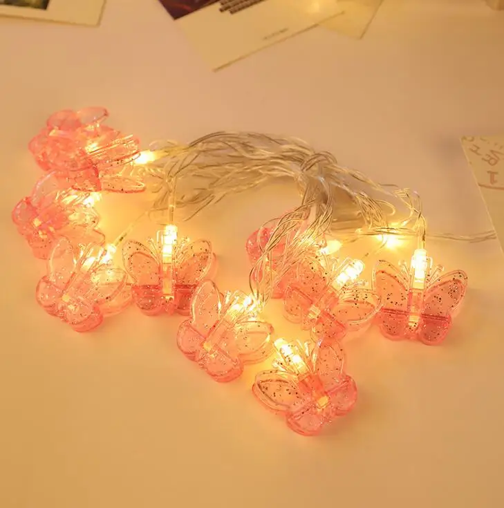 

New Pentagon Butterfly Clip Battery Box Light String Star Photo Clip Light String