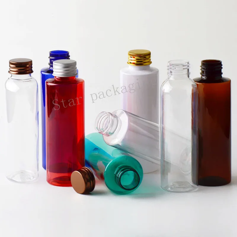 50pcs 120ml Plastic Empty Bottles with Screw Cap, Easy Use Container