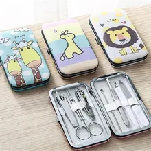 20 комплектов маникюрный набор прекрасные Мультяшные кусачки для маникюра или педикюра набор ножниц для ногтей 7 шт углеродистая сталь ножницы для кутикулы